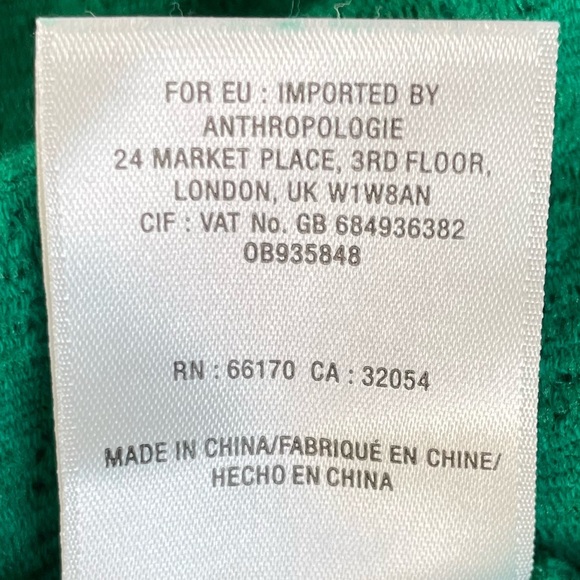 Anthropologie Off Shoulder Ruffle Green Top Sz XS - Picture 11 of 11